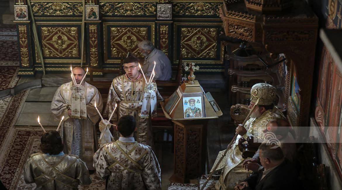 Христиане сектора Газа отметили Вербное воскресенье в церкви Святого Порфирия, расположенной в Старом городе, к западу от района Шаджаия.